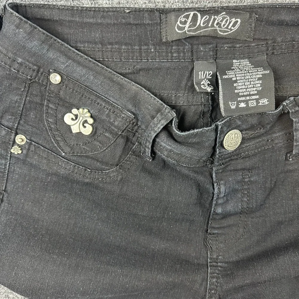 Dereon Black Skinny Jeans Womens‎ 11/12 Fleur De Lis, Beyonce, Discontinued